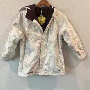 Burton Snowboards Girls Wanderlust Ski Jacket in White/Purple Grid | Size XL